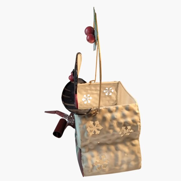 Snowman Christmas Metal Basket Handle Holiday Decor - Picture 8 of 11